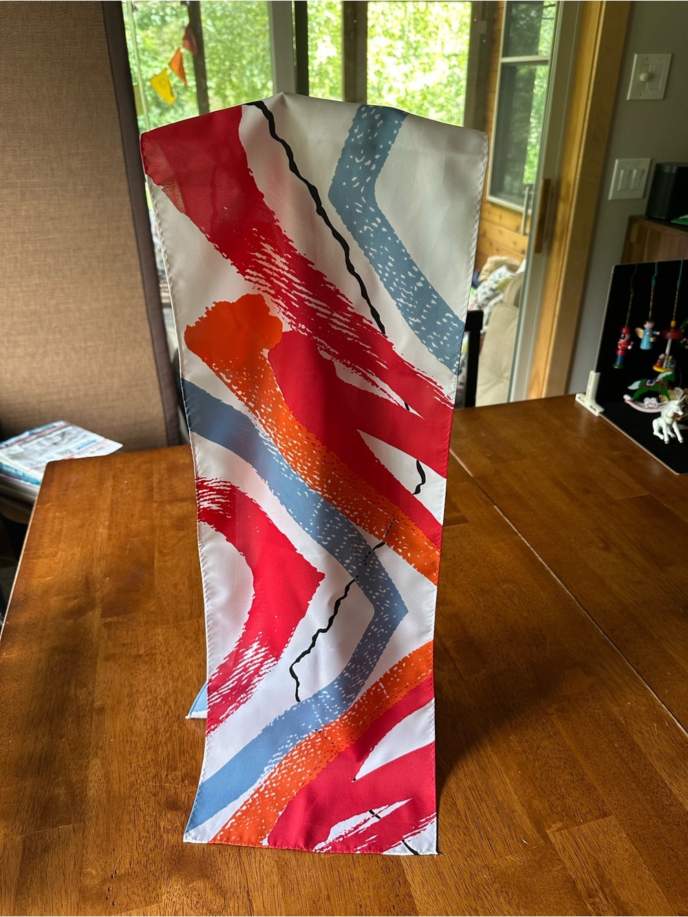 Vtg 80s Avon Autumn Embers Abstract Brushstroke Long Scarf Excellent Condition